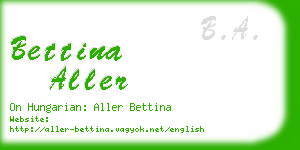 bettina aller business card